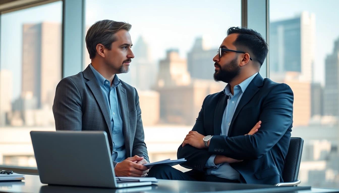 Headhunter Ingenieure im professionellen Interview mit einem talentierten Ingenieur.