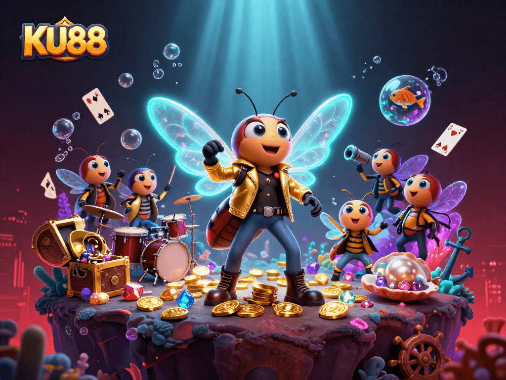 Experience thrilling gameplay at KU88 with a vibrant 3D casino scene featuring exciting game elements.