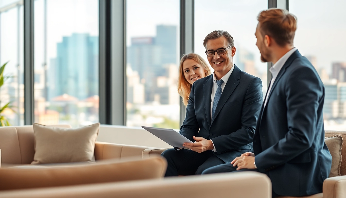 Immobilienmakler Frankfurt Eschersheim berät Kunden in modernem Büro über Immobilienmöglichkeiten.