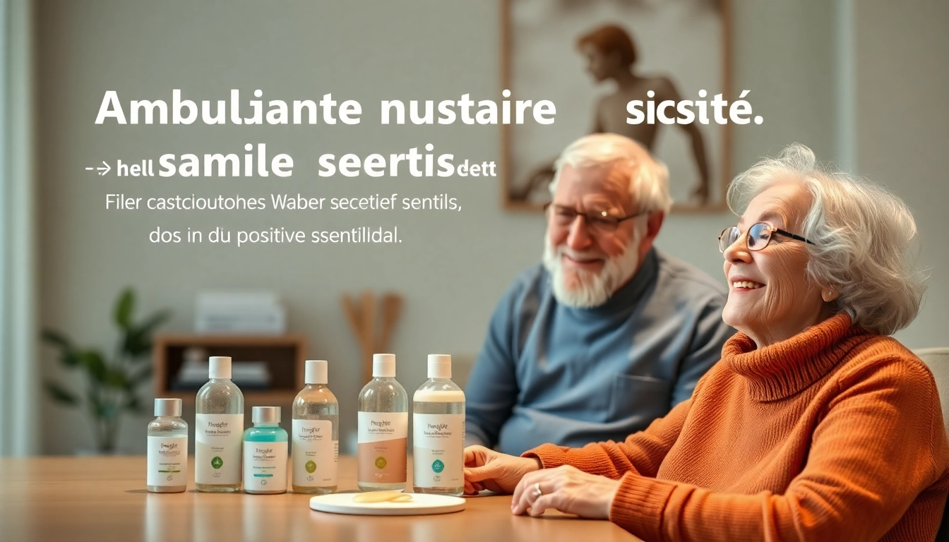 Gestalte ansprechende pflegedienst werbung mit emotionalen Elementen und Pflegeprodukten.
