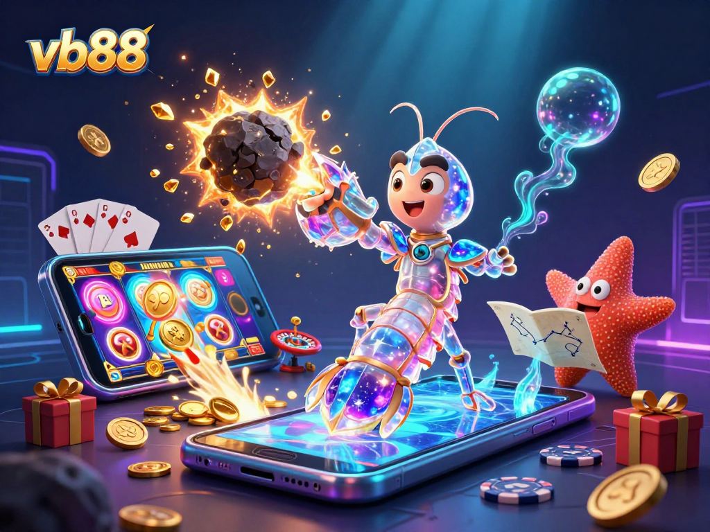 Engage in winning strategies at vb88 with a dynamic 3D casino scene full of energy and action.