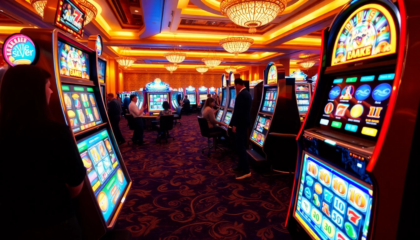 Erlebe aufregende Slots auf casinospielen.de, während Spieler mit Spannung im Casino spielen.