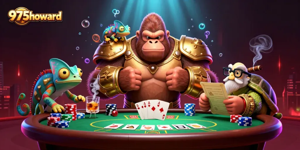 Win big at 975howard with a thrilling 3D illustration showcasing poker elements and casino action.