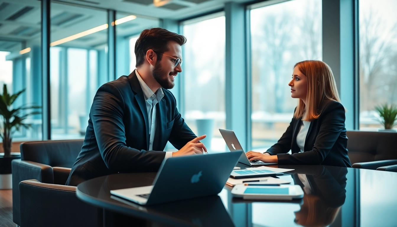 Headhunter Wolfsburg in a professional consultation with a candidate in an office.