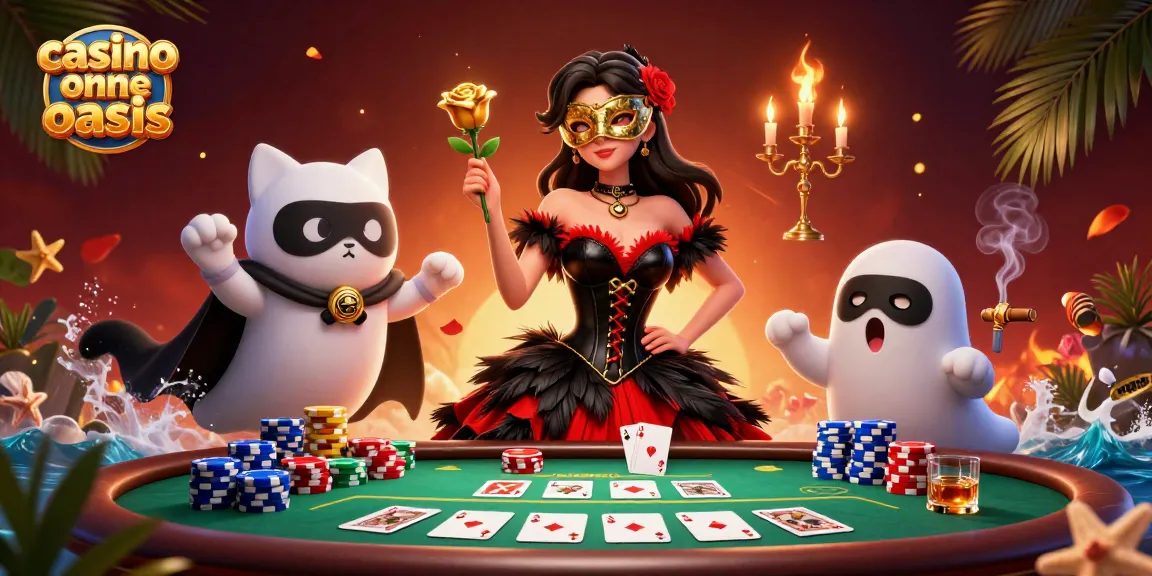 Play high-stakes poker in an exciting casino ohne oasis atmosphere with vibrant characters and elements