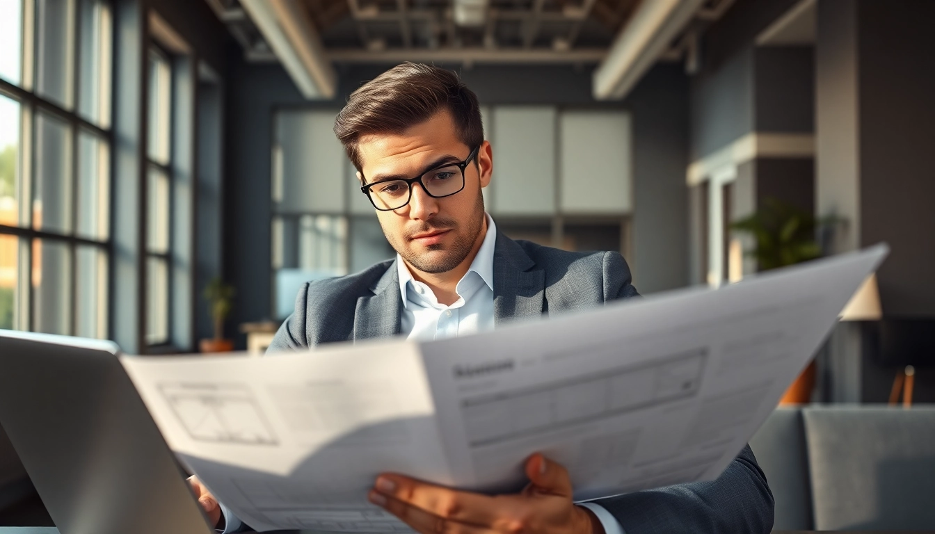 Headhunter Ingenieure analysiert Bewerbungsunterlagen in modernem Büro