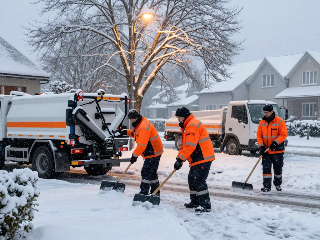 Zuverlässiger Winterdienst in Münster, der Sicherheit bei starkem Schneefall gewährleistet.