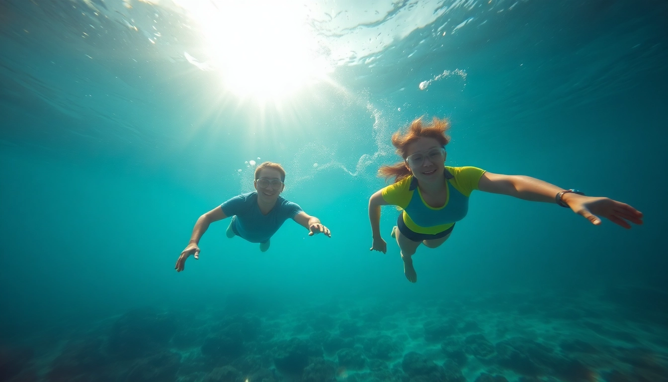 Taucher genießen die Unterwasserwelt bei der Tauchschule Playa del Carmen mit lebendigen Korallen und Fischen.