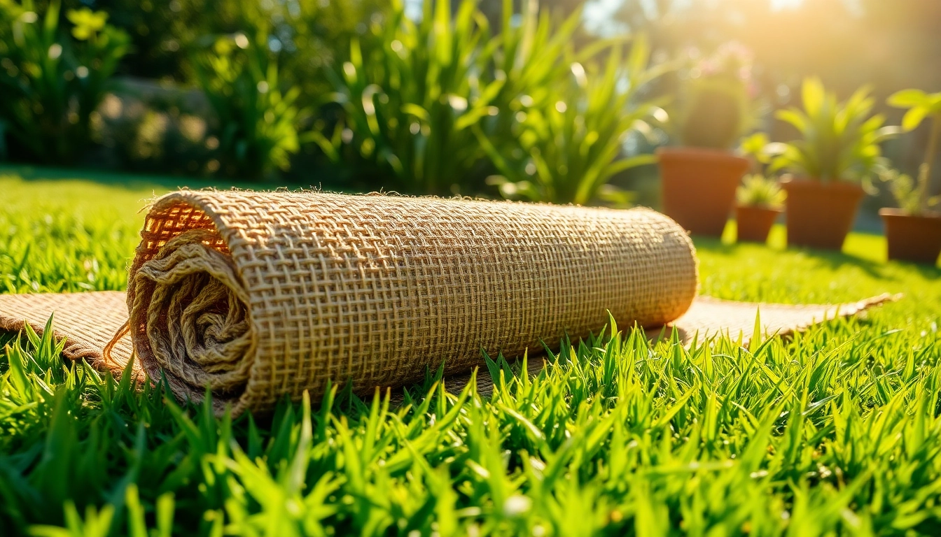 Hanfmatte in einem ruhigen Garten zeigt natürliche Texturen und fühlt sich harmonisch ein.