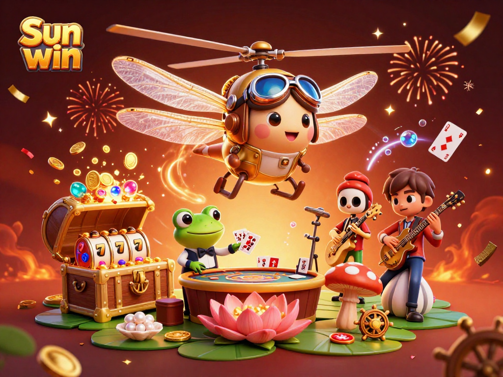Experience the excitement of Sun win with thrilling casino action featuring unique characters and vibrant visuals.
