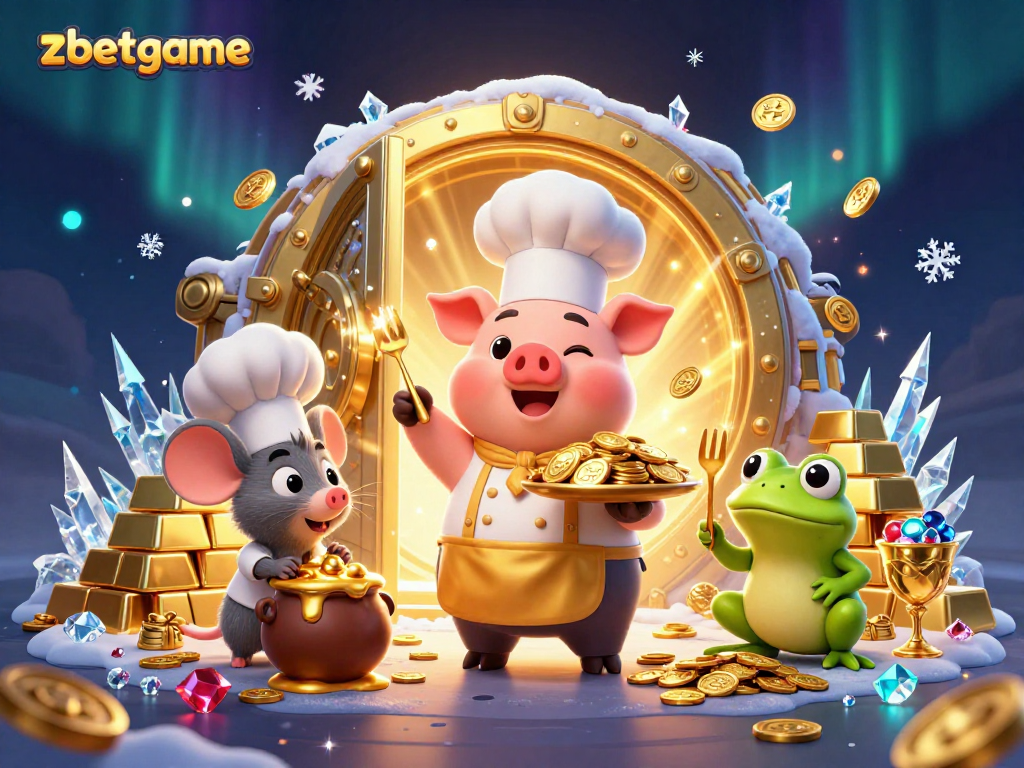 Spin and win at zbetgame with golden treasures overflowing in this vibrant casino scene.