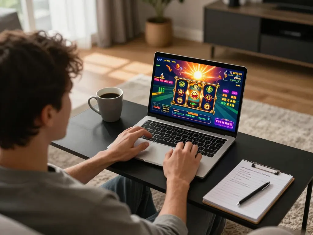Engaging in sunny win online gaming with friends in a cozy living room