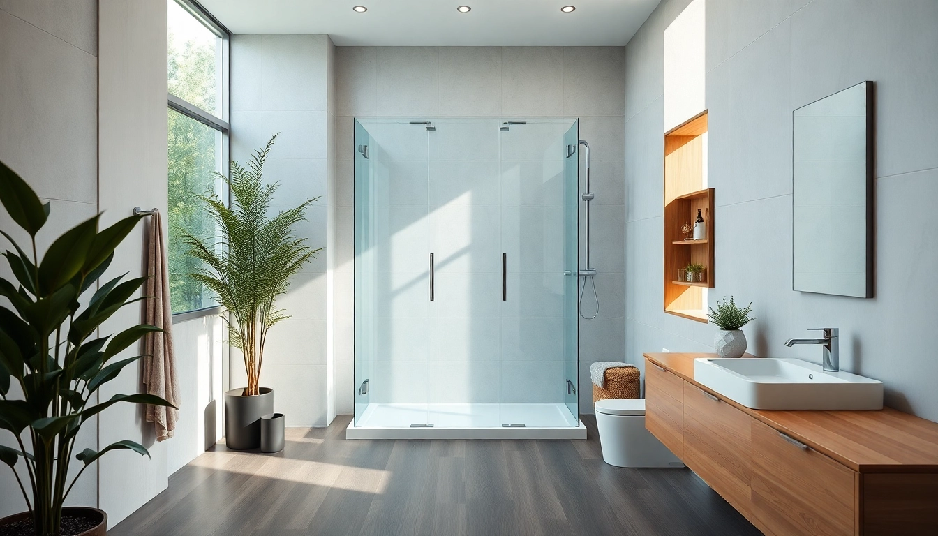 Dusche 100x100 in einem eleganten Badezimmer mit modernen Design-Elementen.