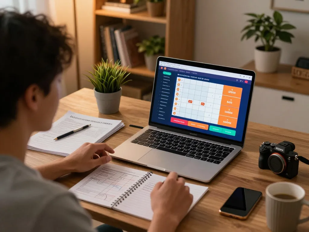 Person engaged in online lô đề betting strategy at home with a warm atmosphere