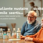 Gestalte ansprechende pflegedienst werbung mit emotionalen Elementen und Pflegeprodukten.