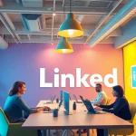 Linkedin Agentur: Kreatives Team arbeitet erfolgreich an digitalem Marketing in modernem Büro.
