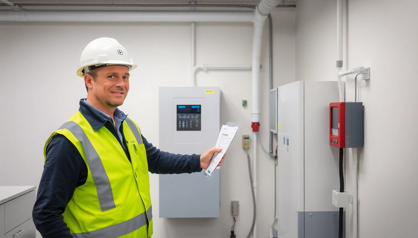 Durchführung einer DGUV V3 Prüfung an elektrischen Geräten in einem Büro, um die Sicherheit zu gewährleisten.
