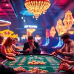 Spielen Sie online casinos echtgeld in einem modernen, aufregenden Ambiente mit Neonlichtern und lebhaften Spielen.
