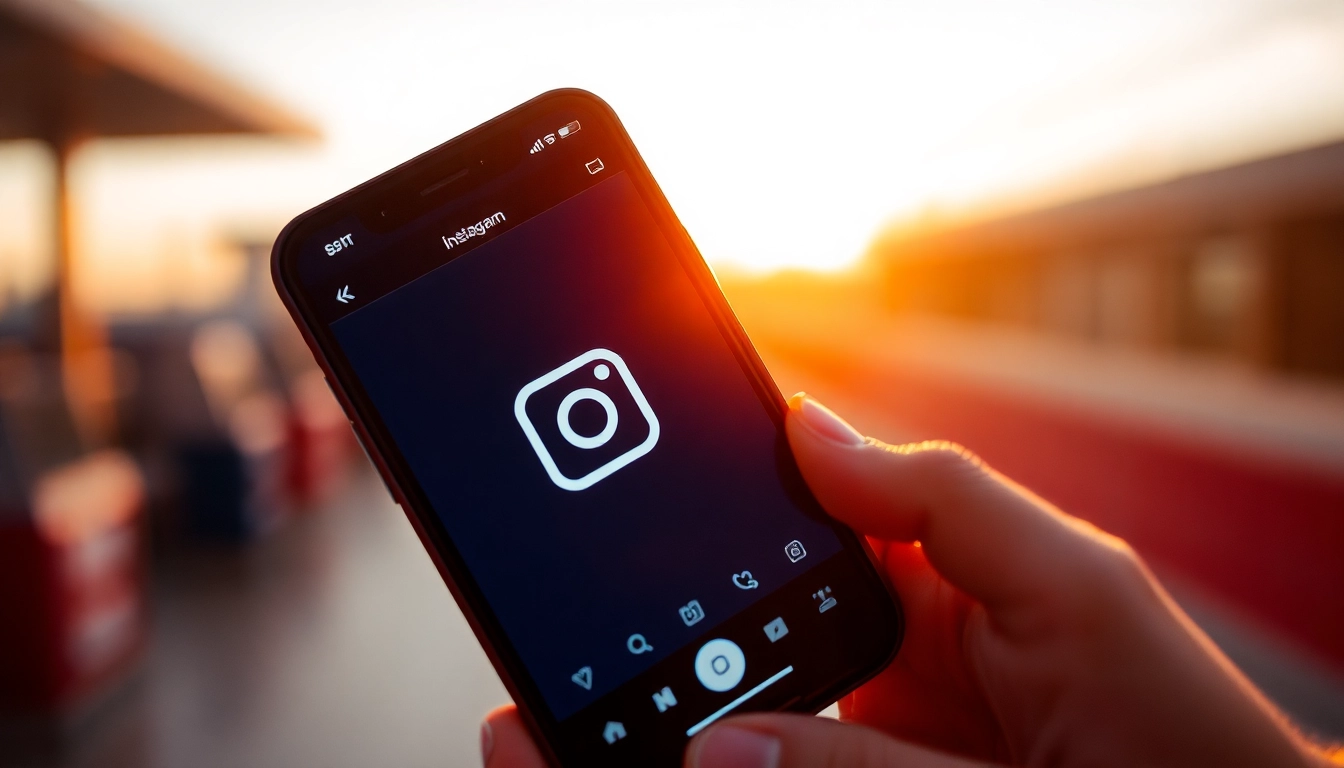 Instagram Views kaufen: Smartphone mit Instagram-Oberfläche in einem kreativen und modernen Setting.