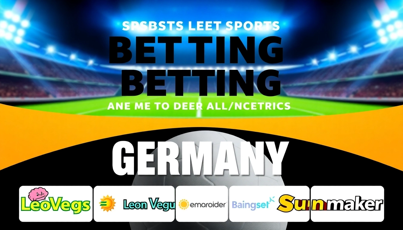 Showcase of neue wettanbieter deutschland with logos of the latest betting platforms like LeoVegas and Sunmaker.