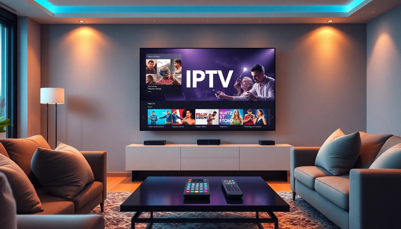 Stream seamlessly with IPTV kaufen on your smart TV, enjoying a cozy living room setup with vibrant colors.