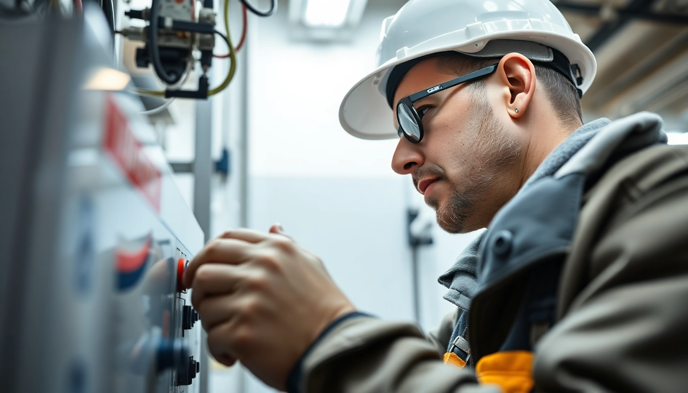Technician conducting a DGUV V3 Prüfung on electrical devices to ensure workplace safety and compliance.