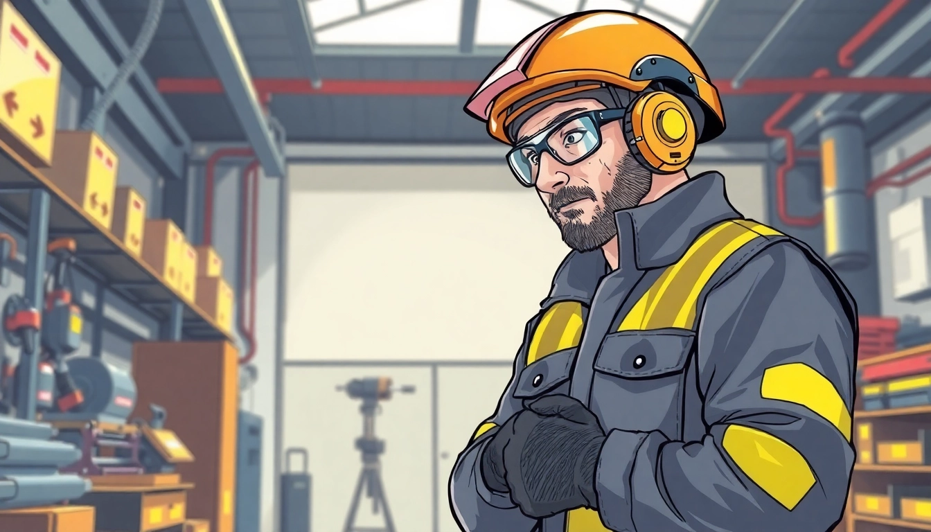Technician performing a DGUV V3 Prüfung with safety equipment and tools in a well-lit workshop.