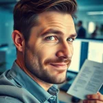 Headhunter Leverkusen bei der Arbeit, der Lebensläufe analysiert und Notizen macht.