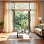 Wabenplissee im modern gestalteten Wohnzimmer mit natürlichem Licht