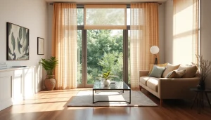 Wabenplissee im modern gestalteten Wohnzimmer mit natürlichem Licht