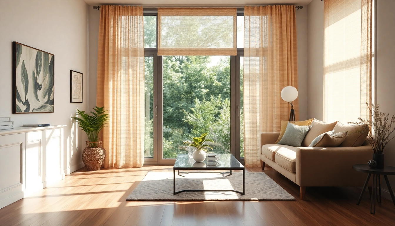 Wabenplissee im modern gestalteten Wohnzimmer mit natürlichem Licht