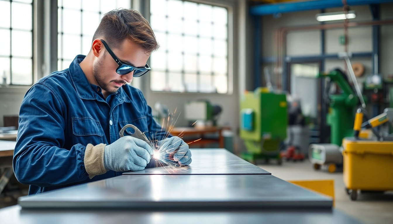 Mechaniker beim Felge schweißen München in einer modernen Werkstatt mit sorgfältiger Handhabung und präziser Technik.