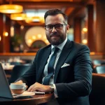 Professioneller Headhunter Gastronomie in einem eleganten Restaurant bei der Arbeit.