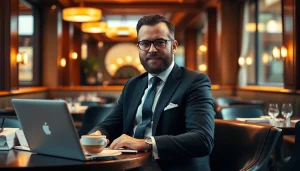 Professioneller Headhunter Gastronomie in einem eleganten Restaurant bei der Arbeit.