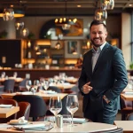 Headhunter Gastronomie im Gespräch mit einem Restaurantmanager in einem stilvollen Restaurant.