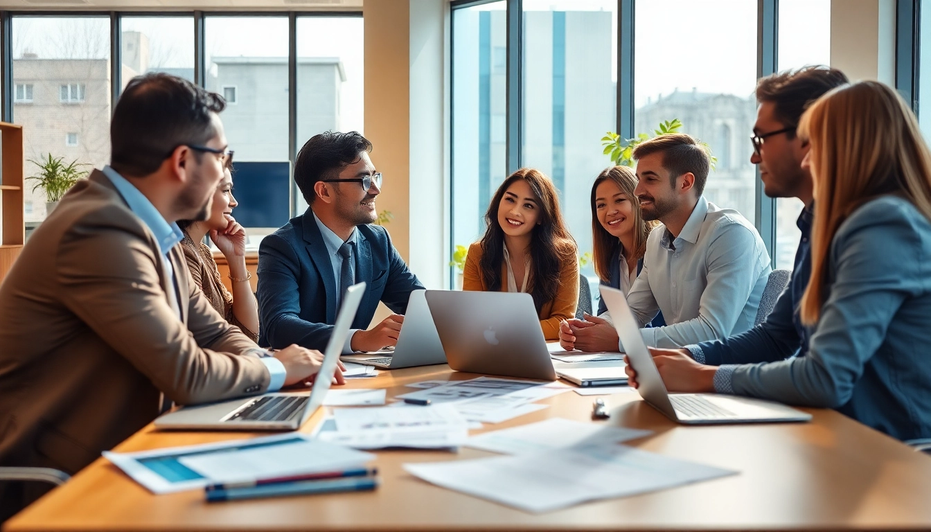 Headhunter IT advice during a recruitment meeting with professionals.