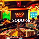 SODO 66 players enjoying high-stakes poker and roulette in a luxurious casino setting