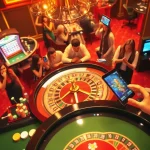 Engage in thrilling gameplay at MM88 with lively poker chips and roulette excitement.