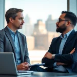 Headhunter Ingenieure im professionellen Interview mit einem talentierten Ingenieur.
