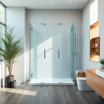 Dusche 100x100 in einem eleganten Badezimmer mit modernen Design-Elementen.