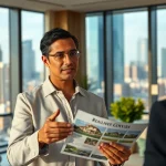 Immobilienmakler Frankfurt Sachsenhausen berät Kunden in einem modernen Büro.