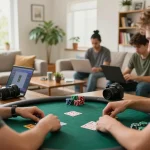 mb66-t online poker game with players focused on strategy in a cozy living room setting