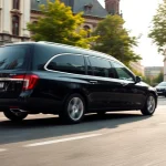 Prevoz pokojnika iz Frankfurta uz elegantan automobil u prirodi.