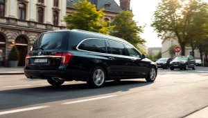 Prevoz pokojnika iz Frankfurta uz elegantan automobil u prirodi.