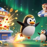 Experience realz in an exciting casino universe as a golden penguin blasts towards jackpots and treasures.