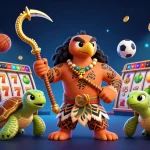 Experience thrilling slots and jackpot excitement with Sunwin's dynamic casino illustration featuring vibrant characters.